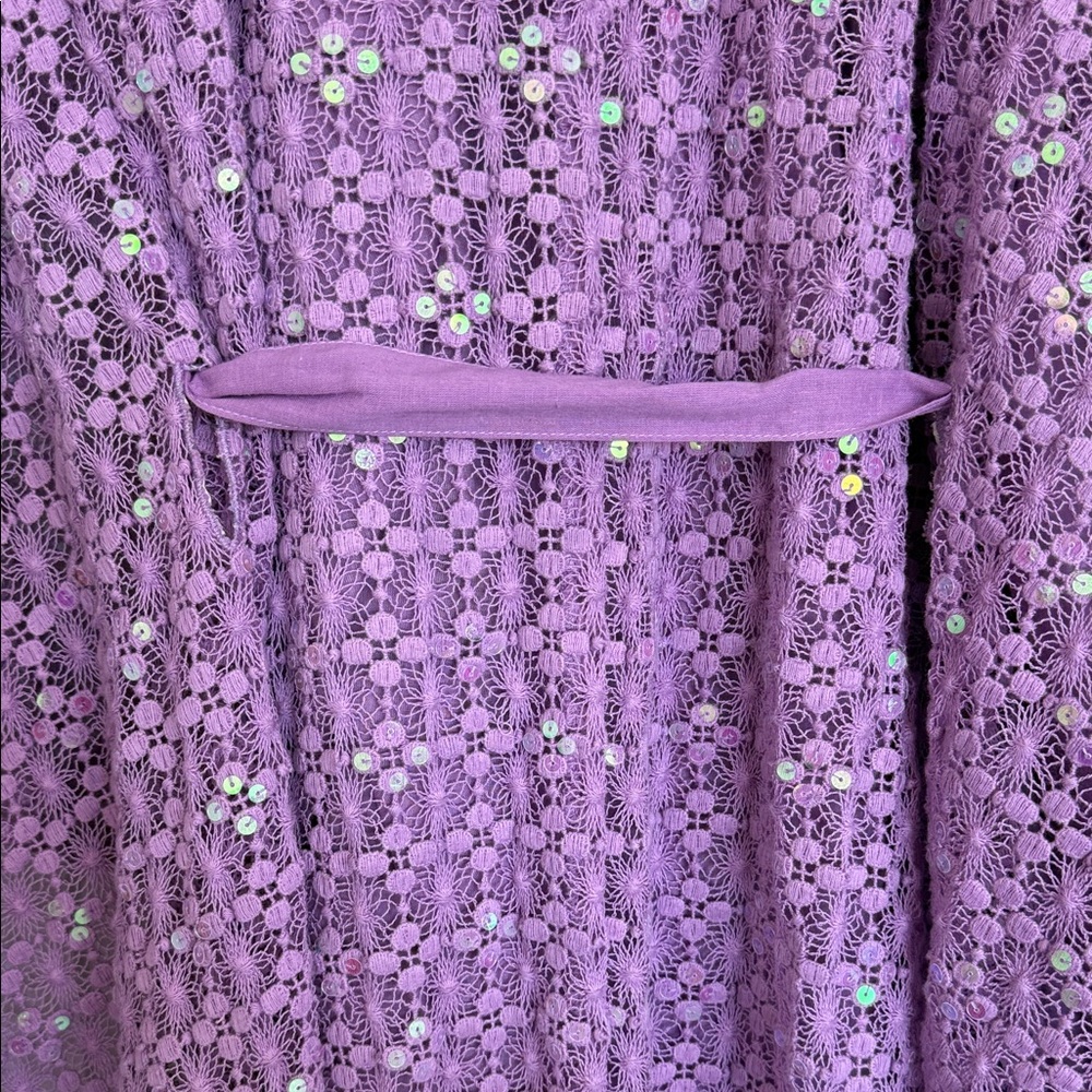 Chic Purple Caftan Maxi Dress with Sequins - Picture 5 of 6